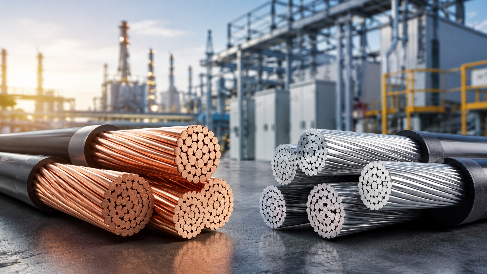 Conductores de cobre y aluminio para redes eléctricas industriales