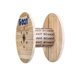 Bobina de madera industrial con logo de Cunext