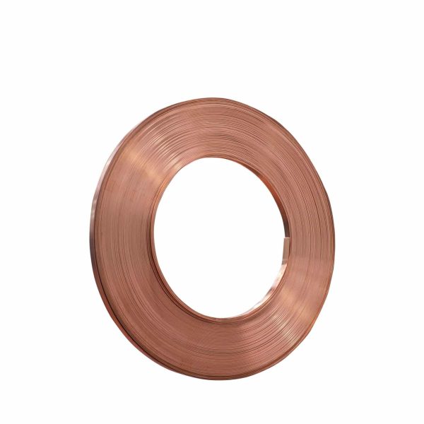 Bobina autoportante de pletina de cobre de sección rectangular para aplicaciones industriales y eléctricas.